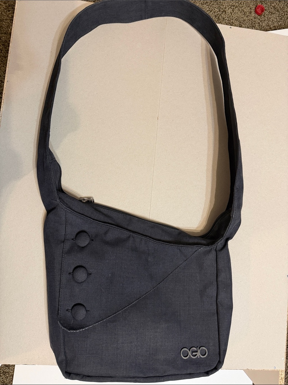 Black Canvas Crossbody Messenger Bag